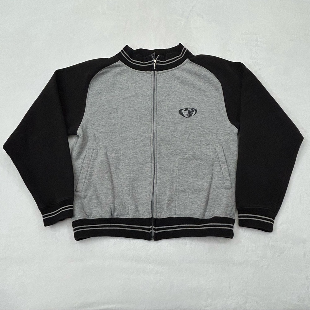 Vintage Thor MX Motocross Fast Girl Gray & Black Full Zip Sweatshirt Womens M